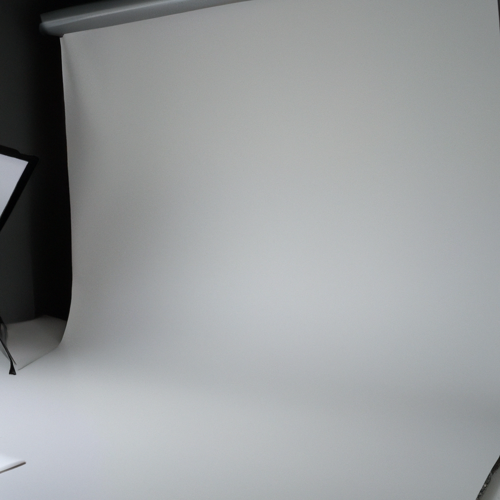 Coin studio minimal avec fond papier et lumière diffuse