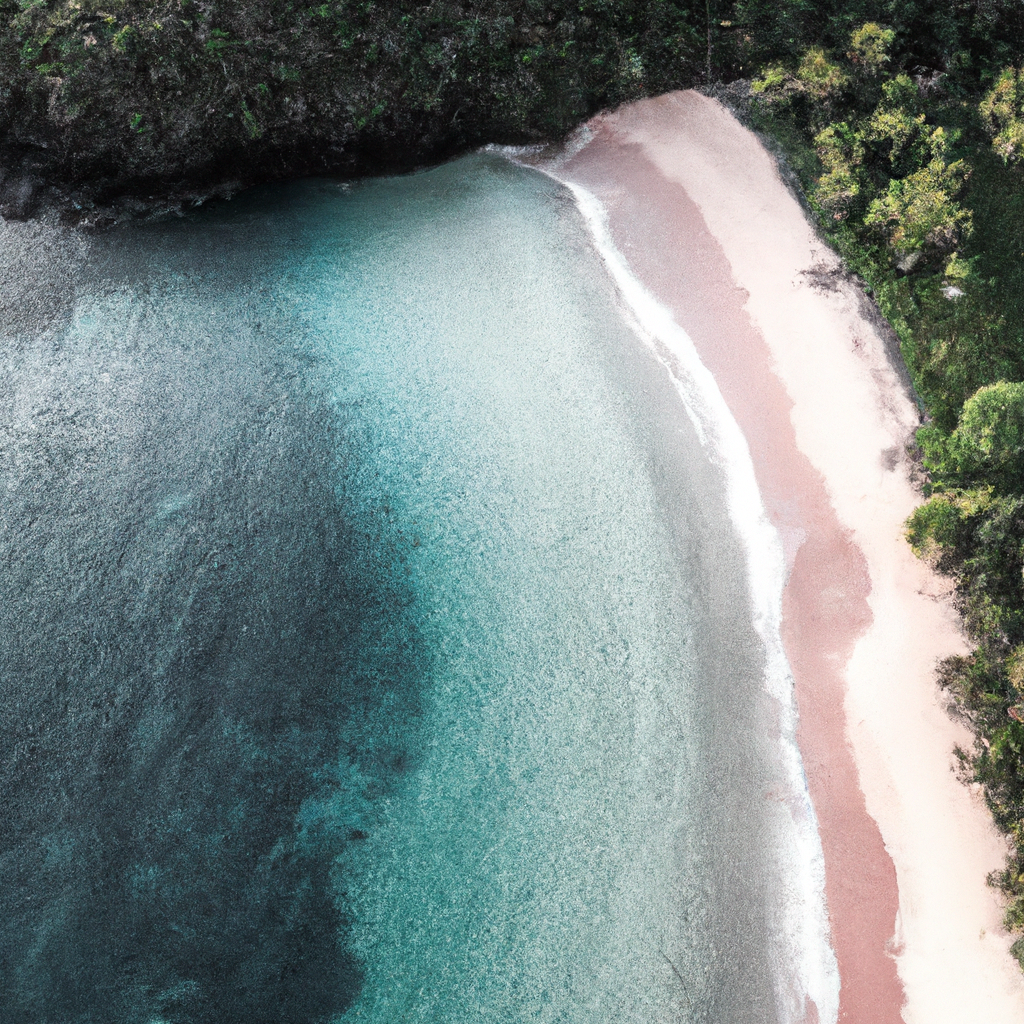 Côte minimaliste en Guadeloupe, mer turquoise et sable blanc
