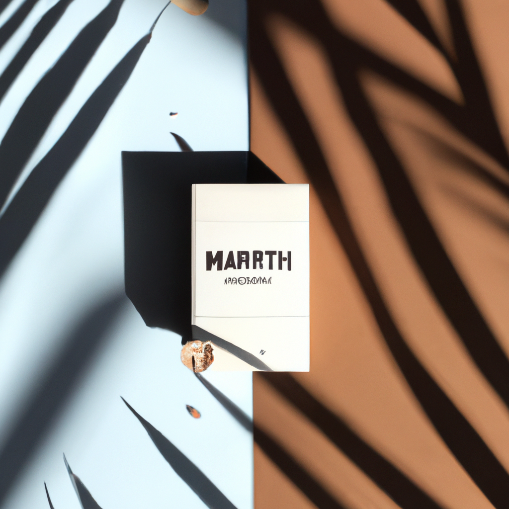 Packshot minimaliste en Martinique avec ombre de cocotier